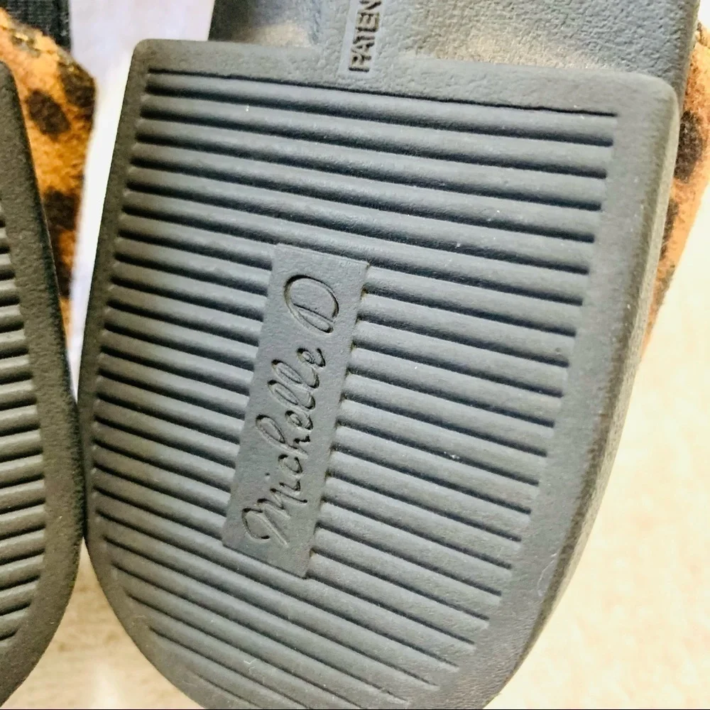 MICHELLE D Fisherman leopard sandals women size 6